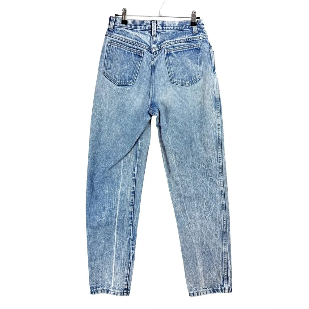 Vintage Acid Wash High Waisted Jeans Women's Light Blue Denim‎ Size 12